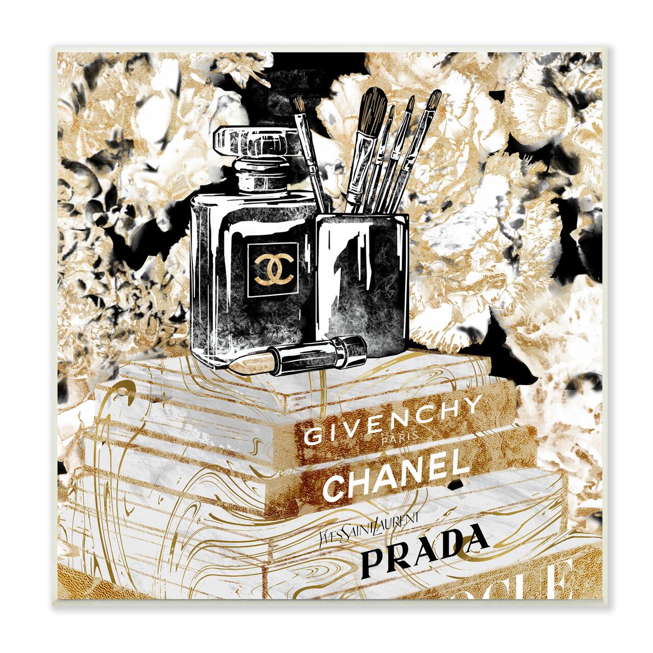 Stupell Industries Black & Gold Glam Designer Accessories Wall Plaque